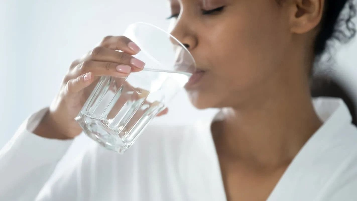 women drinking water