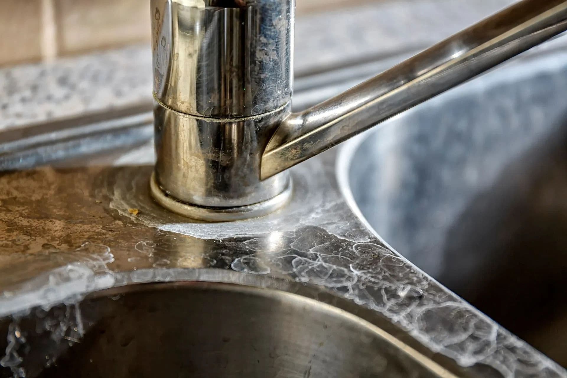 hard water stains on sink