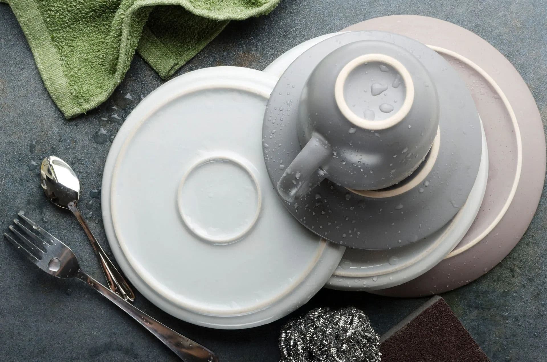 wet dishes