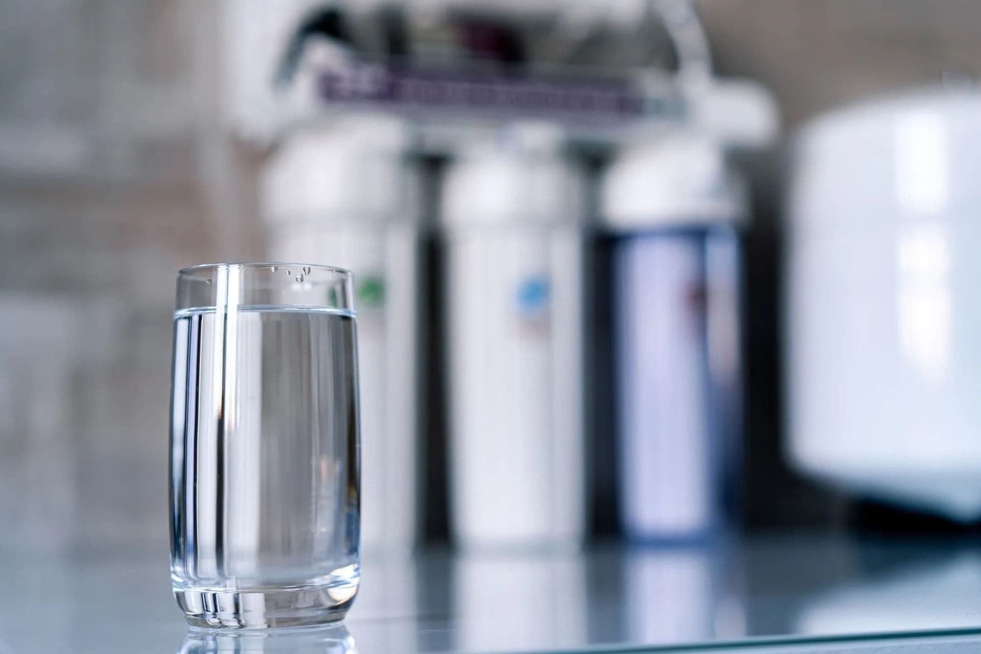 filled glass of water